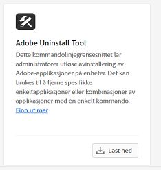 Last ned Adobe Uninstaller Tool