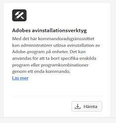 Hämta Adobes avinstallationsverktyg