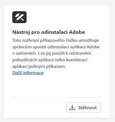 Stažení odinstalačního nástroje Adobe