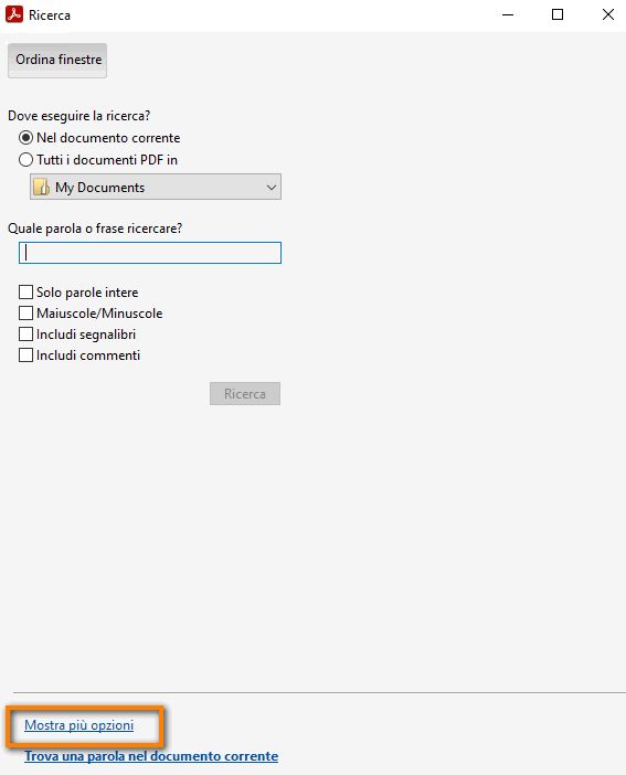 Ricerca avanzata > Altre opzioni