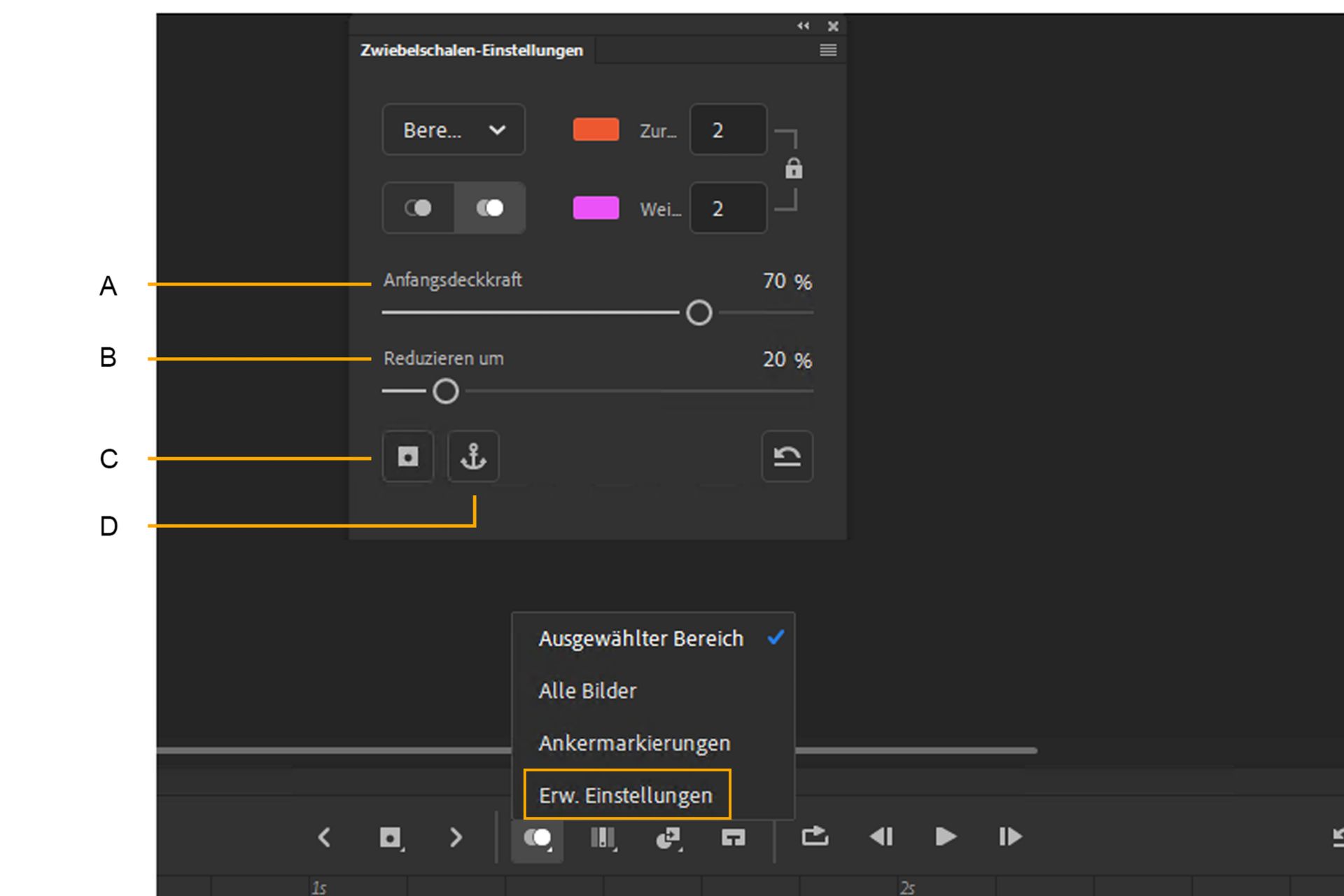 Erweiterte Zwiebelschalenfunktion