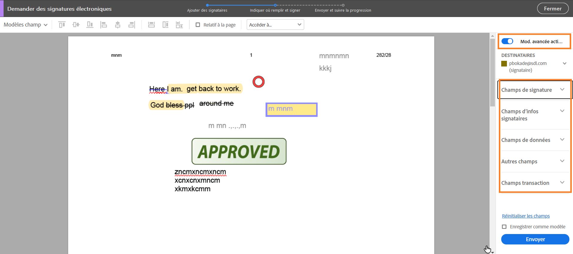 Mode avancé pour plusieurs signataires