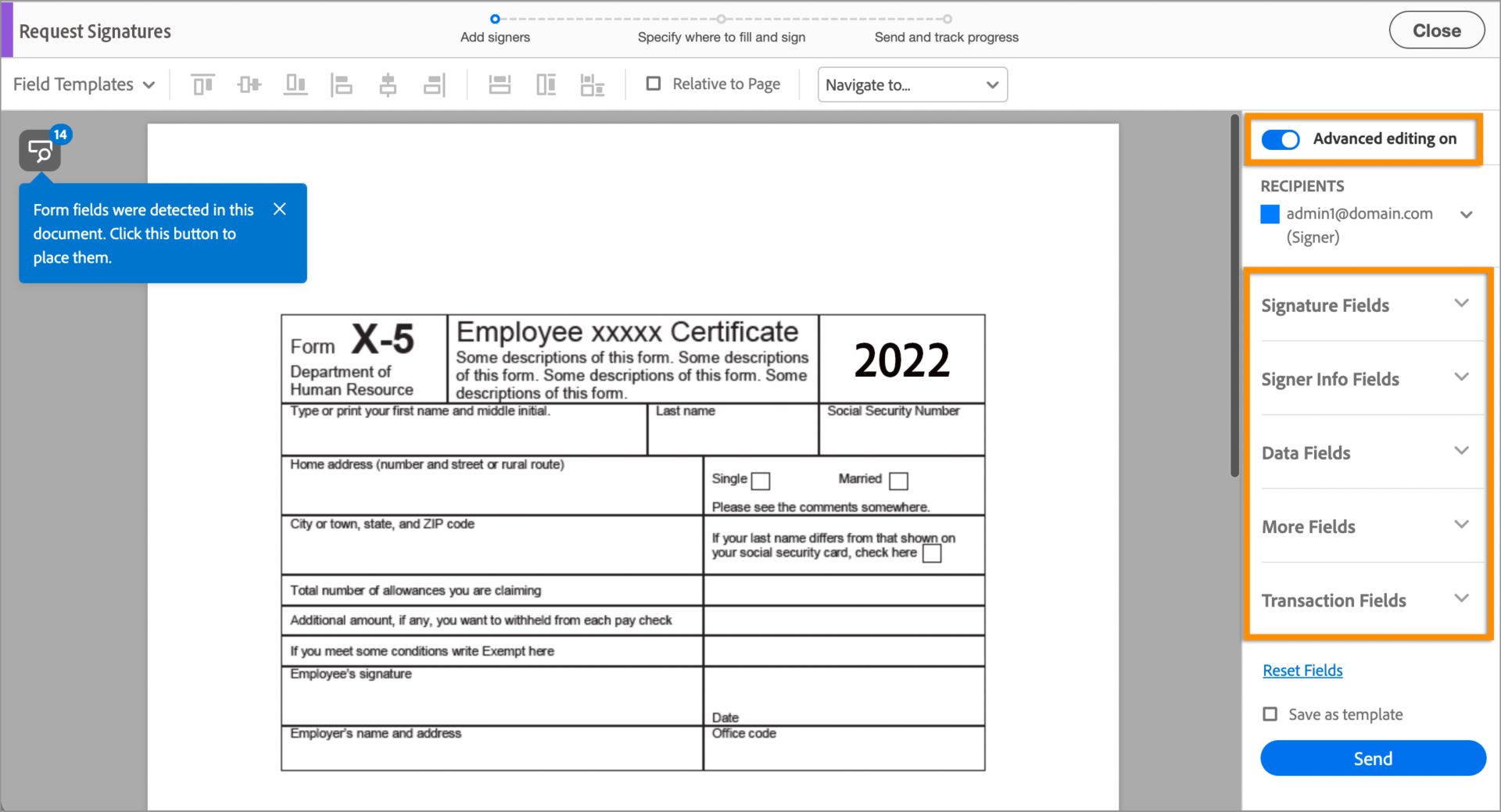 وضع Advanced لعدة موقعين