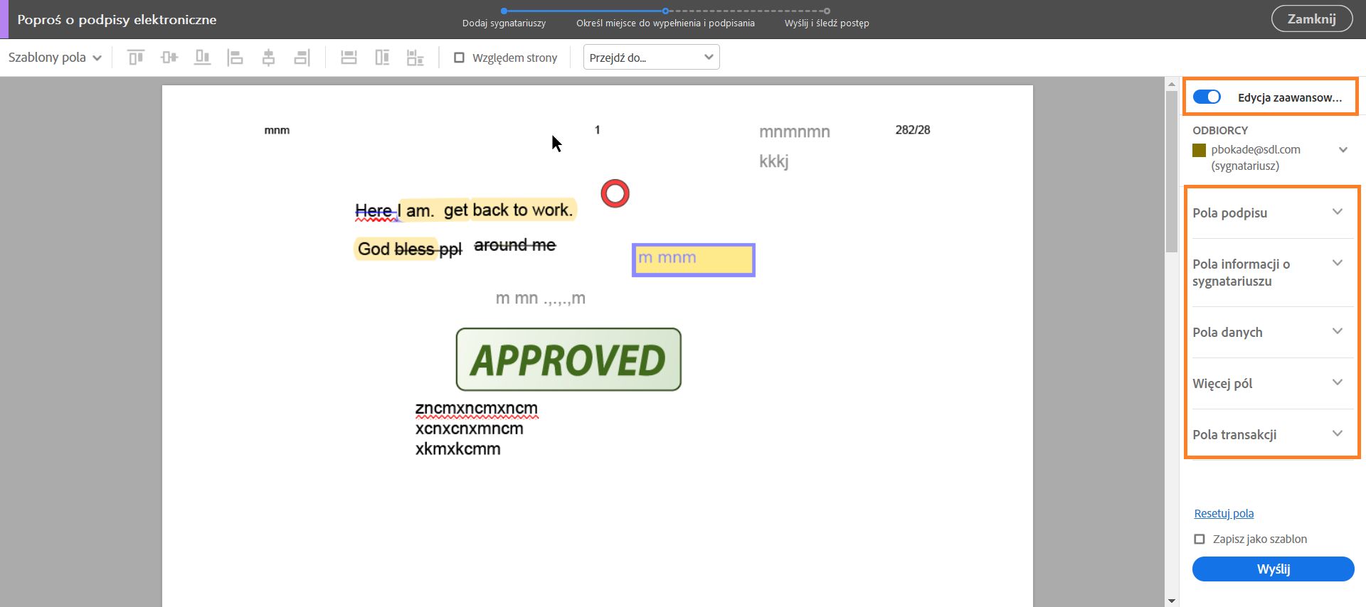 Tryb zaawansowany dla wielu sygnatariuszy