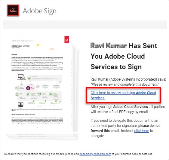 电子邮件中收到的协议链接