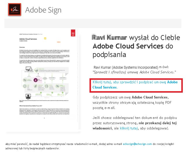 Łącze do umowy otrzymanej w wiadomości e-mail