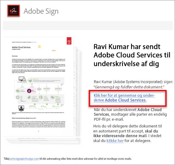 Link af aftalen modtaget i mail
