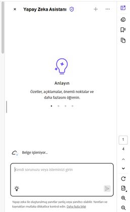 Yapay Zeka Asistanı tarafından işlenen PDF'deki giriş kutusu