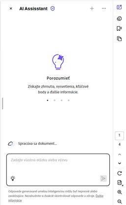 Pole zadávania v dokumente PDF spracovanom funkciou AI Assistant
