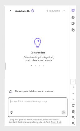 Casella di input in un PDF elaborato dall’Assistente IA