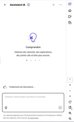 Zone de saisie dans un PDF traité par l’Assistant IA