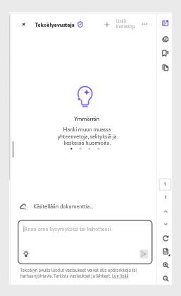 Syöttöruutu PDF-tiedostossa, jota Tekoälyavustaja käsittelee