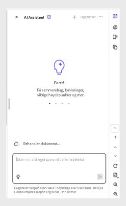 Inndataboks i en PDF behandlet av AI Assistant