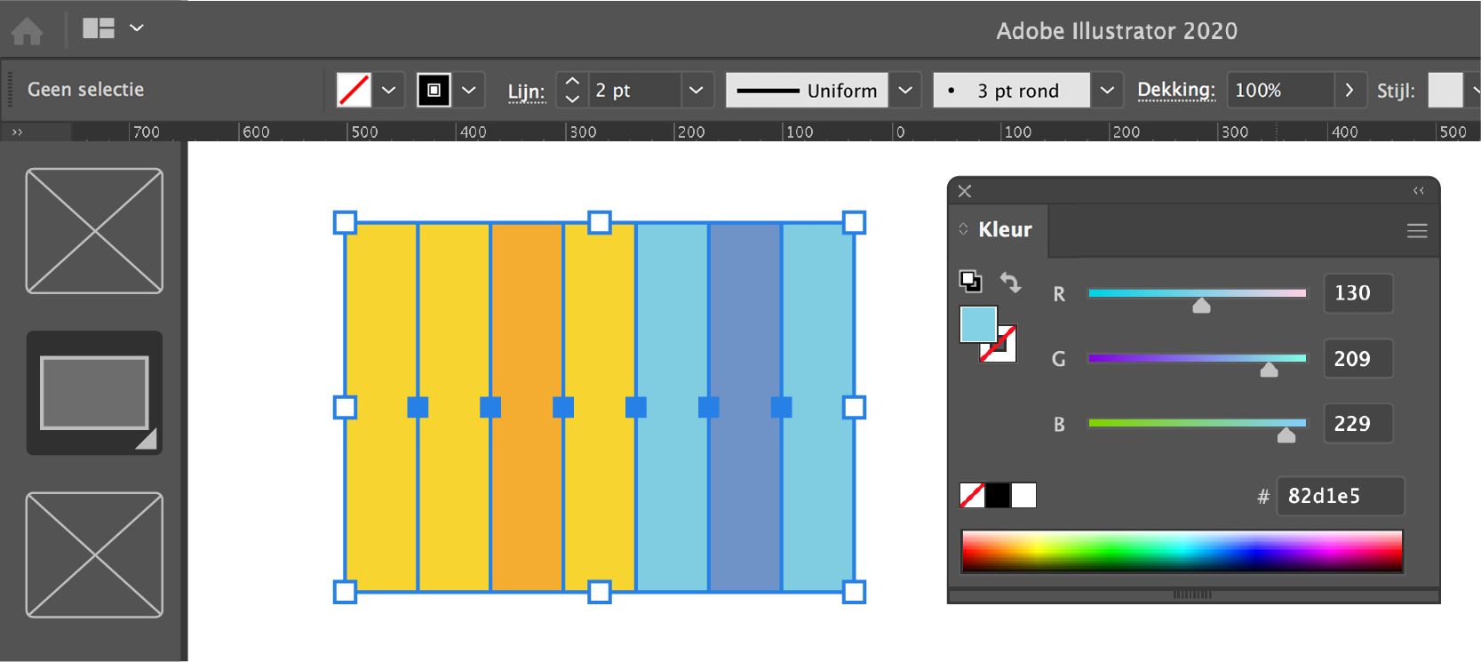 Gekleurde rechthoeken tekenen