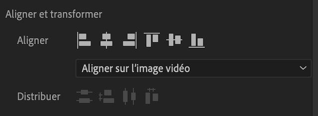 Options d’alignement et de répartition dans le panneau Objets graphiques essentiels