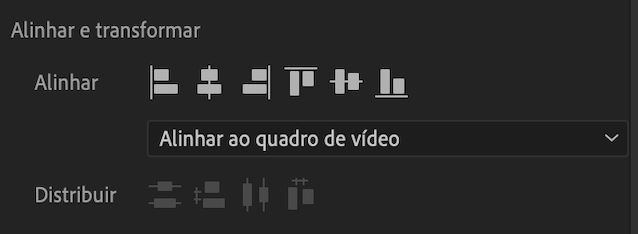 As opções alinhar e distribuir no painel Gráficos essenciais