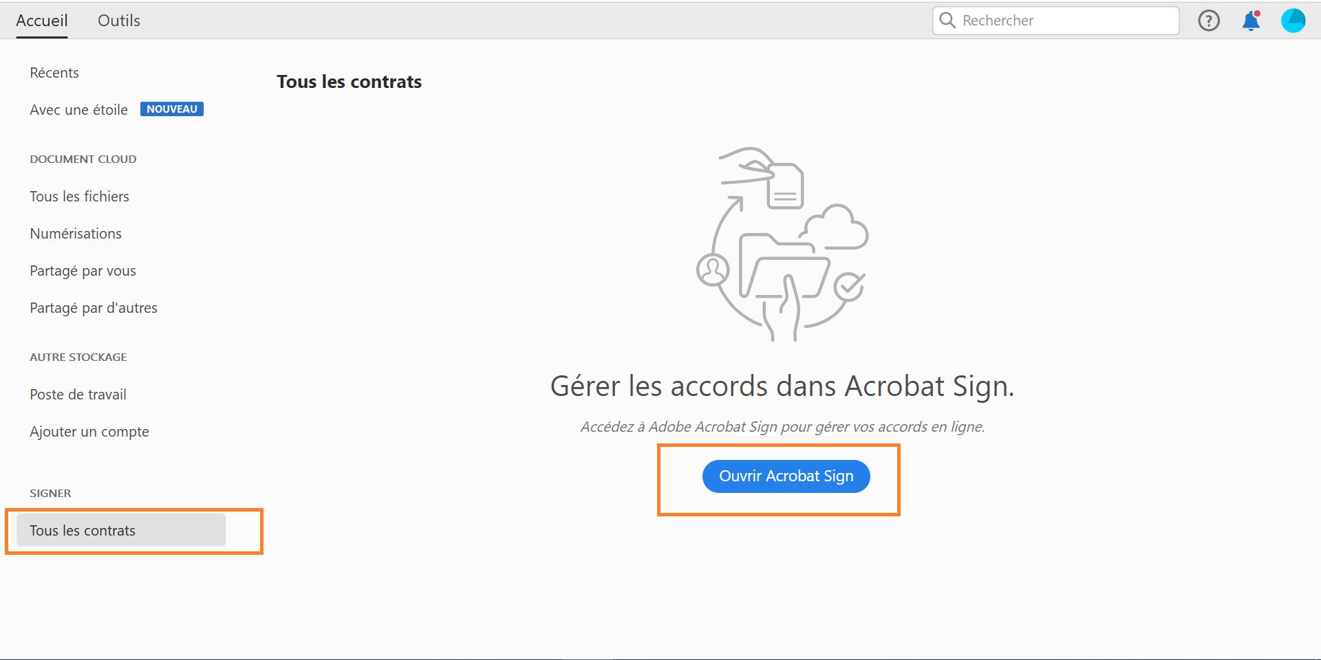 Ouvrir Acrobat Sign
