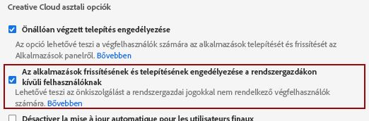 Engedélyezze a nem rendszergazdák számára alkalmazások frissítését és telepítését