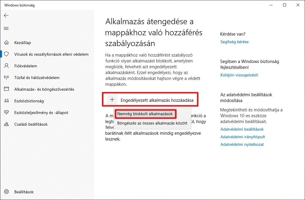 Nemrég letiltott alkalmazás engedélyezése