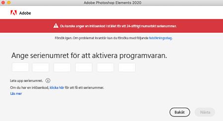 Inlösenkod för ett serienummer