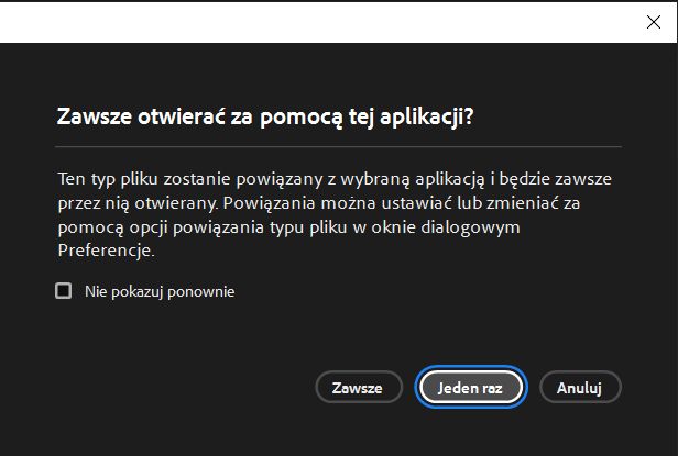 Zawsze otwieraj za pomocą tej aplikacji