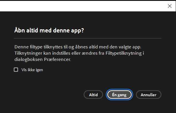 Åbn altid med denne app