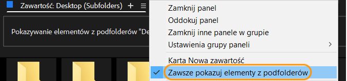 Zawsze pokazuj zawartość z podfolderu