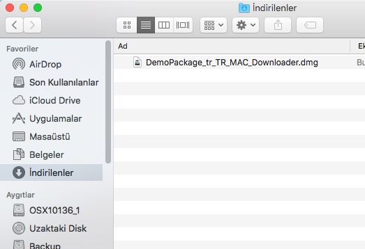 Finder&#39;da Adobe Package Downloader