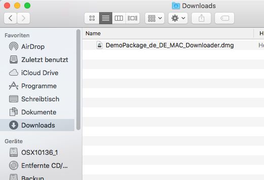 Adobe Package Downloader im Finder