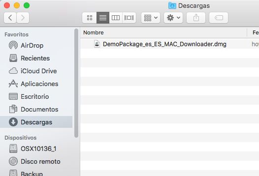 Adobe Package Downloader en el Finder