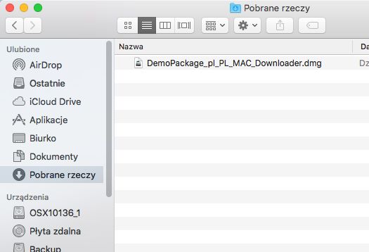 Adobe Package Downloader w programie Finder