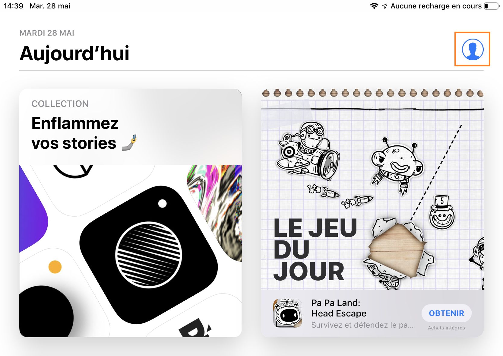 L’App Store sur un iPad