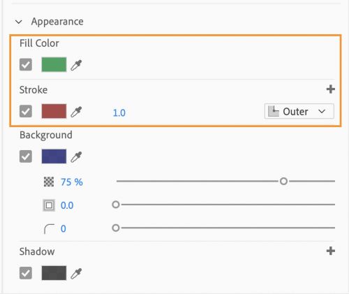 Edit the appearance of your title or graphic