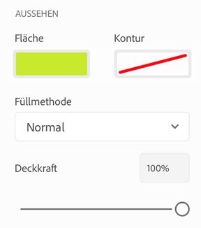 Bedienfeld „Aussehen“