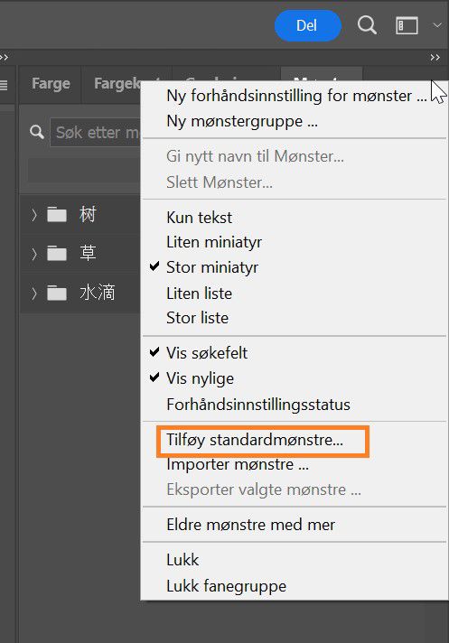 tilføy standardgraderinger