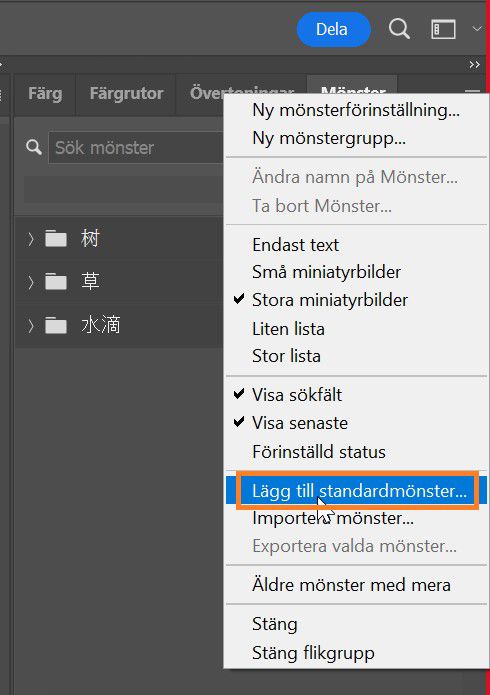 lägg till standardövertoningar