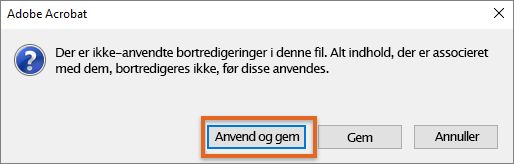 Klik på Anvend og gem