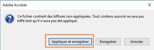 Clic sur Appliquer et enregistrer
