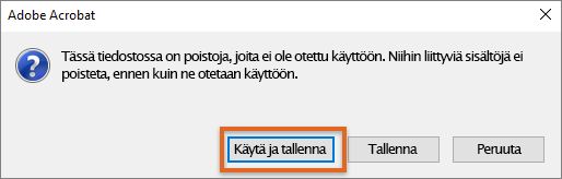Valitse Käytä ja tallenna