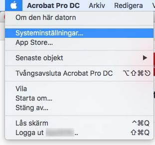Välj Systeminställningar