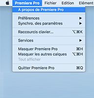 Sélectionnez « À propos de » dans le menu de l’application