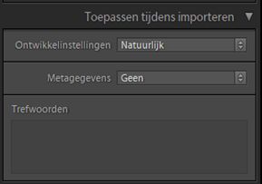 Toepassen tijdens importeren