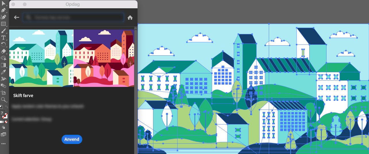 Klik på Anvend for at skifte farve på dit billede i panelet Opdag > Hurtige handlinger.