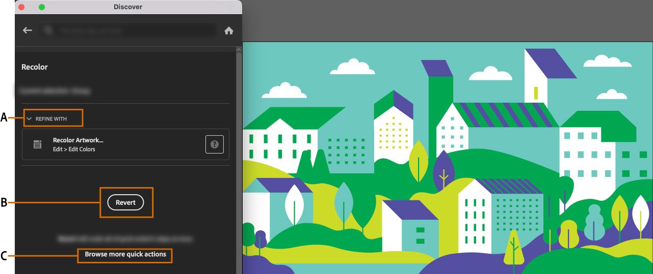 انقر فوق Revert لإلغاء التغييرات التي تم تطبيقها بواسطة الإجراء السريع لإعادة التلوين.