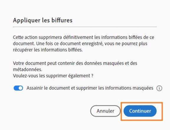 Appliquer des biffures