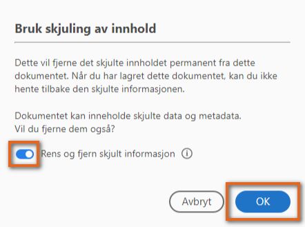 Ta i bruk skjuling av innhold
