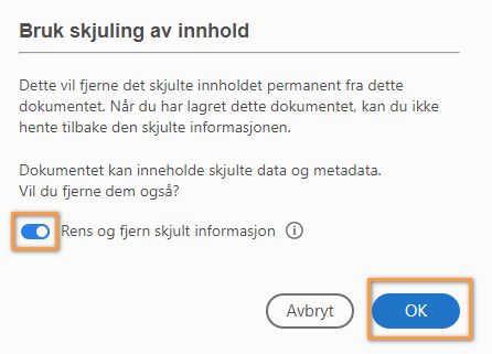 Ta i bruk skjuling av innhold