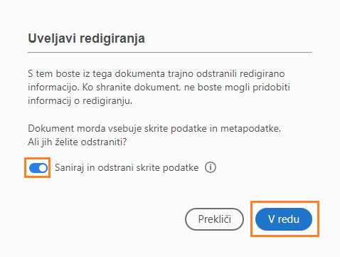 Uveljavi redigiranja