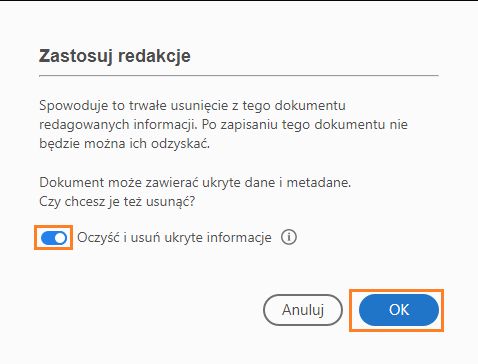 Zastosuj zmiany redakcyjne