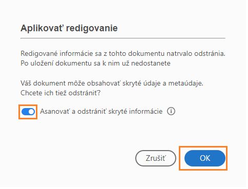 Aplikovať redigovanie